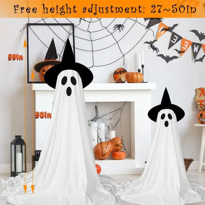 Halloween Decor Outdoor Halloween Party Decor Indoor Spooky Ghost Decor with Remote Control String Lights Halloween Ghost Lights