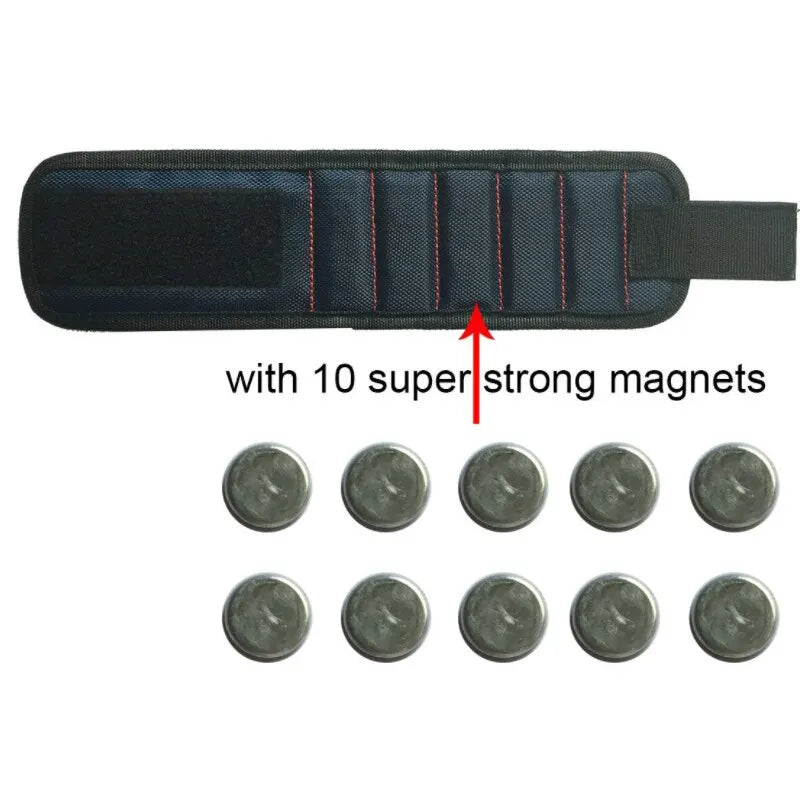 Strong Magnetic Wristband Portable Tool Bag Electrician Adjustable Wrist Belt Screws Small Metal Nails Bolts