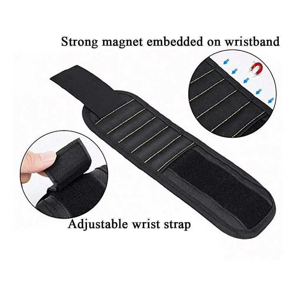 Strong Magnetic Wristband Portable Tool Bag Electrician Adjustable Wrist Belt Screws Small Metal Nails Bolts